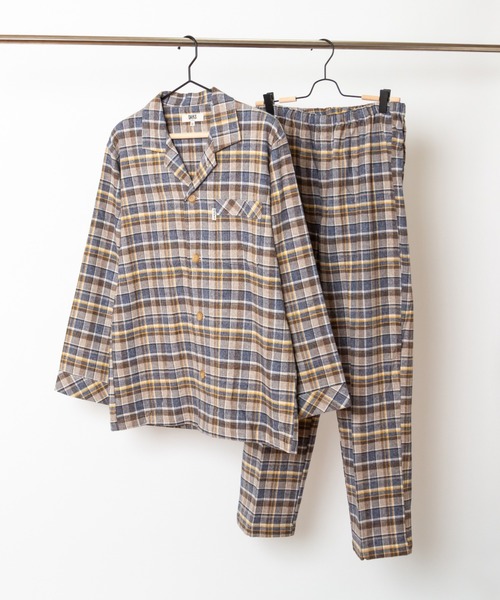 パジャマ 「DAKS」撚り杢フランネル照合のしるし パジャマ メンズ
