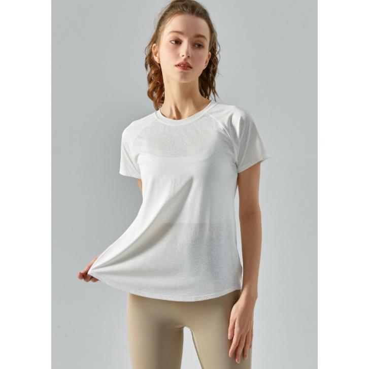 春 夏 ヨガ ウェア トップス 半袖 Tシャツ レディース ピラティス ロング丈 体型カバー速乾 薄手 丈長め 伸縮性 かわいい ゆったり 黒