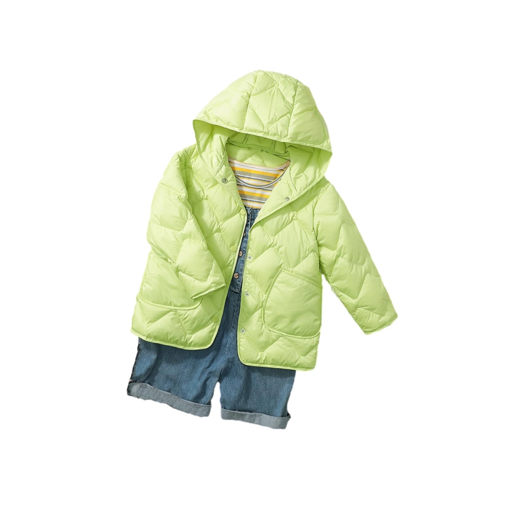 子供ダウンジャケット ダウン85% 秋冬 110cm ダウンコート 男女兼用 ベビー服 防寒防風 ショートコート 保温 上着 軽い おしゃれ カジュアル ジップアップ 普段着 通学 通園 雪遊び お出かけ アウター 贈物 緑黄色