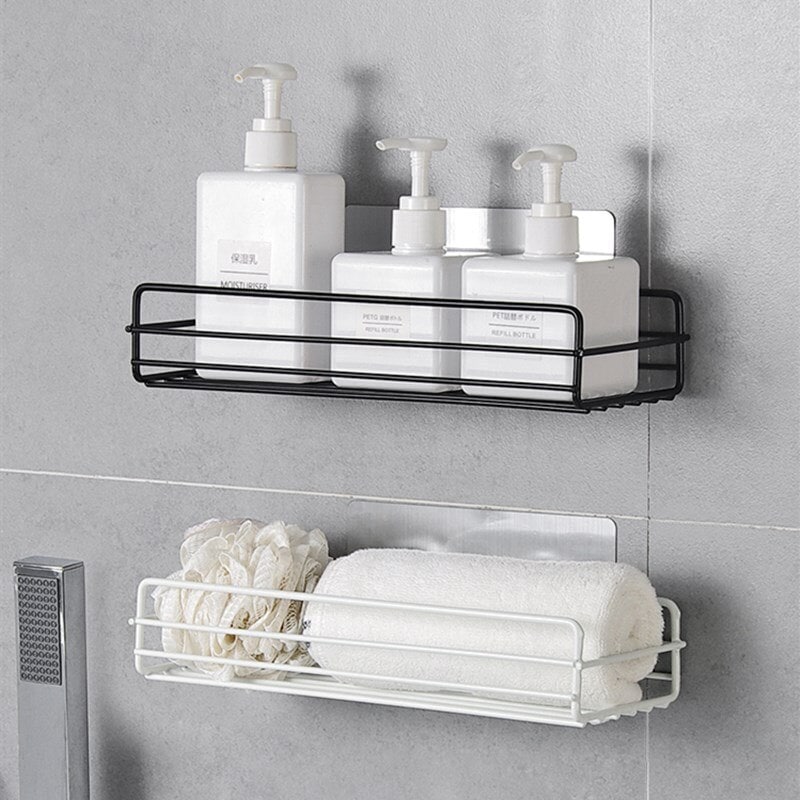 錬鉄製バスルームトイレラック壁掛けシャワージェル収納ラック穴あきトイレタリーラック
