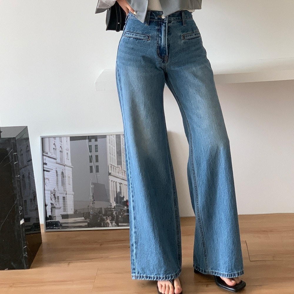 ワイドパンツ デニム ハイウエスト レディース ジーンズ デニムパンツ 春夏 きれいめパンツ 美脚 脚長効果 着痩せ おしゃれデニムパンツ