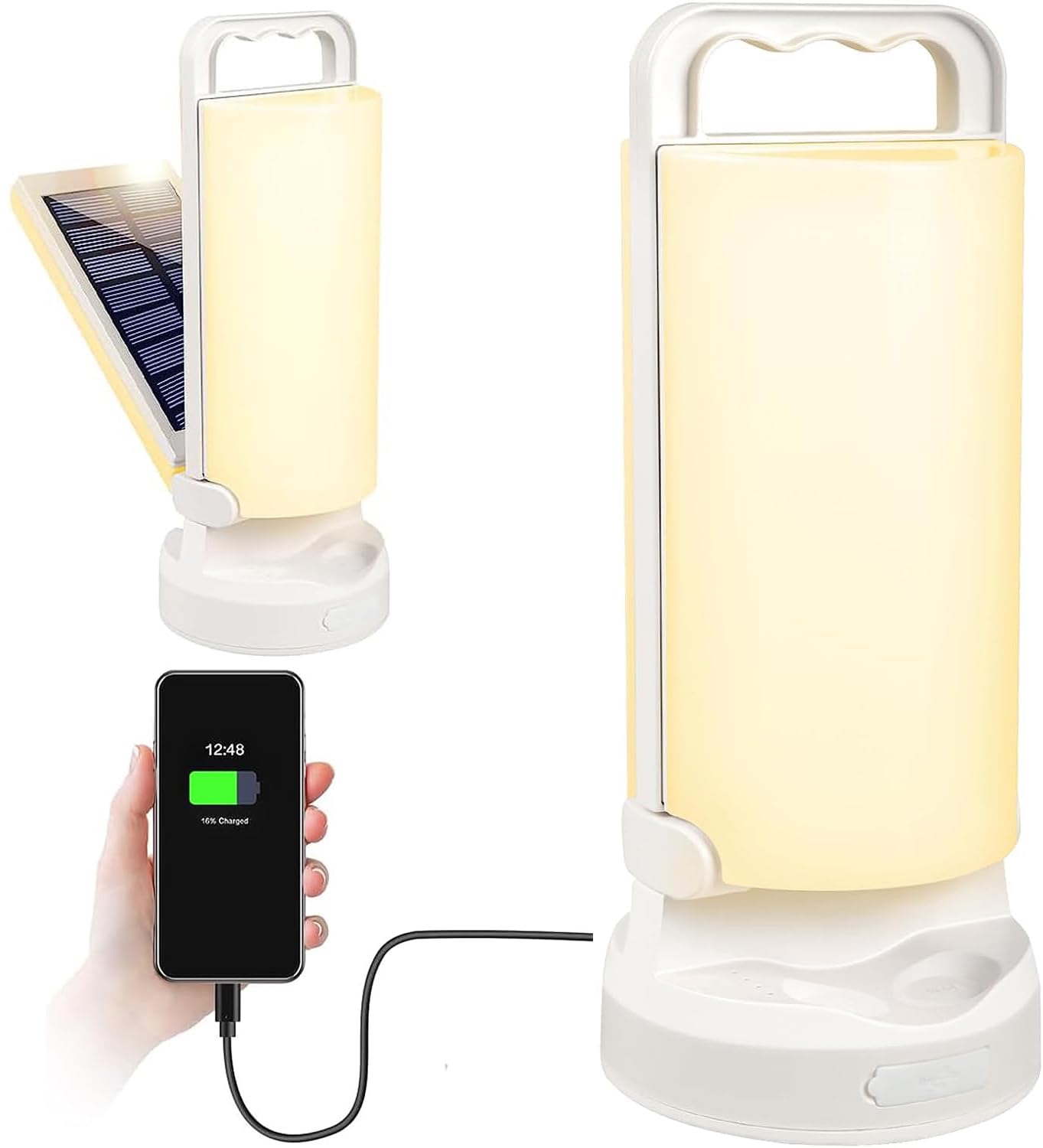 ソーラーランタン 太陽光充電＆USB充電 ソーラーランプ LEDランタン 白色 昼白色 暖色3色切替 無段階調光 5000mAh大容量 モバイルバッテリー機能 100時間連続点灯 ソーラーライト 光色・輝度記憶 IP65防水 キャンプランタン ベッドサイド アウトドア 防災グッズ エコ 7,857円