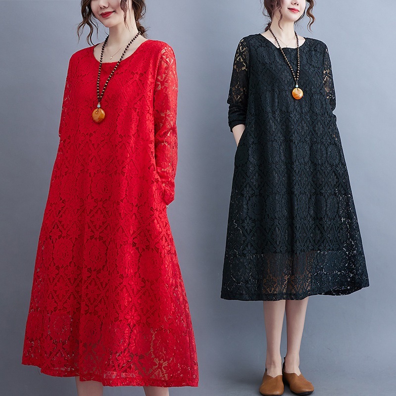 オーバーサイズ婦人服 春秋 長袖 シンプル ゆったり カジュアル ロング 日韓 シャツワンピース|エムーエムショップ