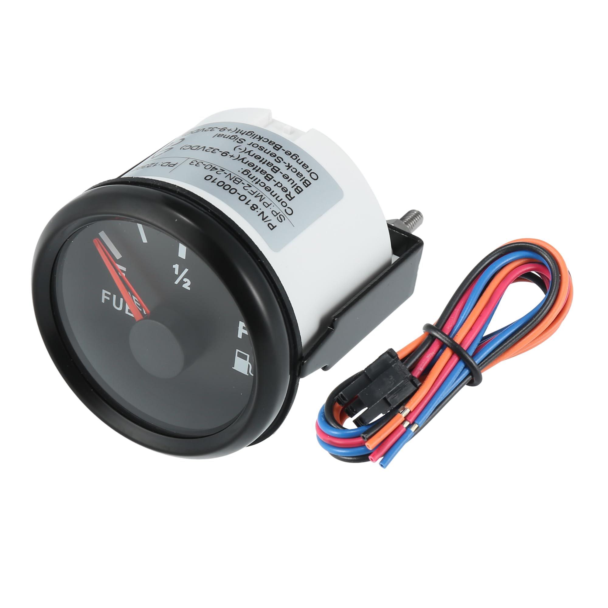 Tユニバーサル燃料レベルゲージインジケーターキット 9-32V 燃料計信号固定 240-33ohm 8カラー バックライト 車 マリン ボート用ブラックフレーム背景 52mm｜エムーエムショップ