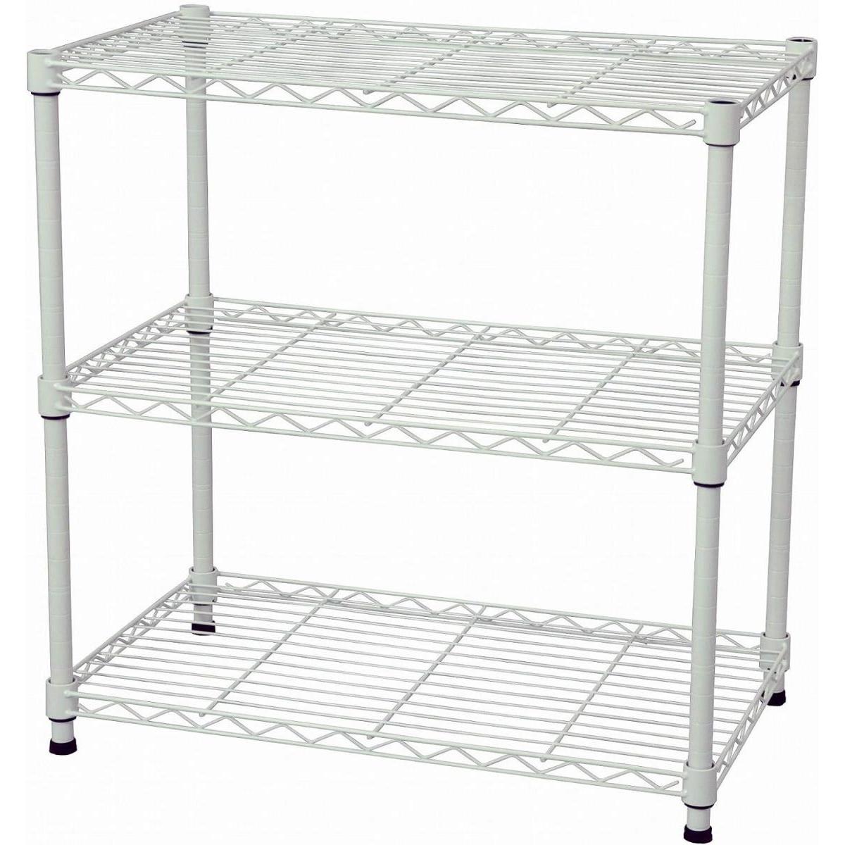 【I】エイ・アイ・エス AIS メタルラック 本体 ホワイト 60x35x61.8cm 19φ スチールラック  3段 棚 ラック お客様組立