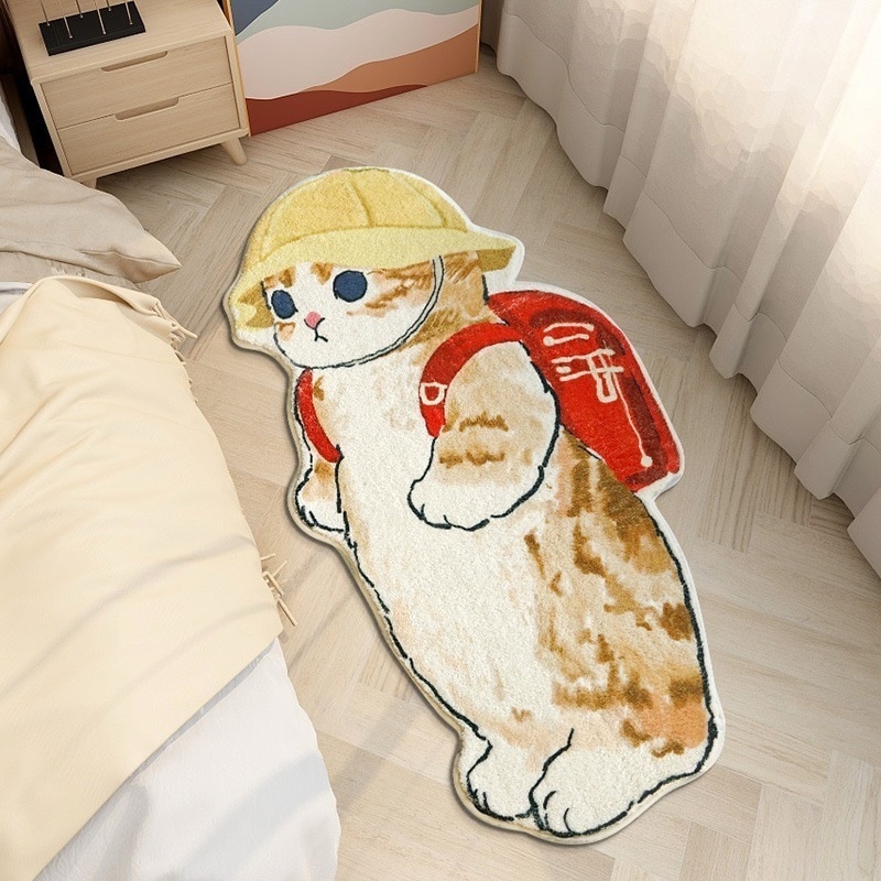 かわいいなフロアマットホームリビングルーム特殊な形状の厚みのある模造カシミヤカーペット動物のベッドサイドブランケット