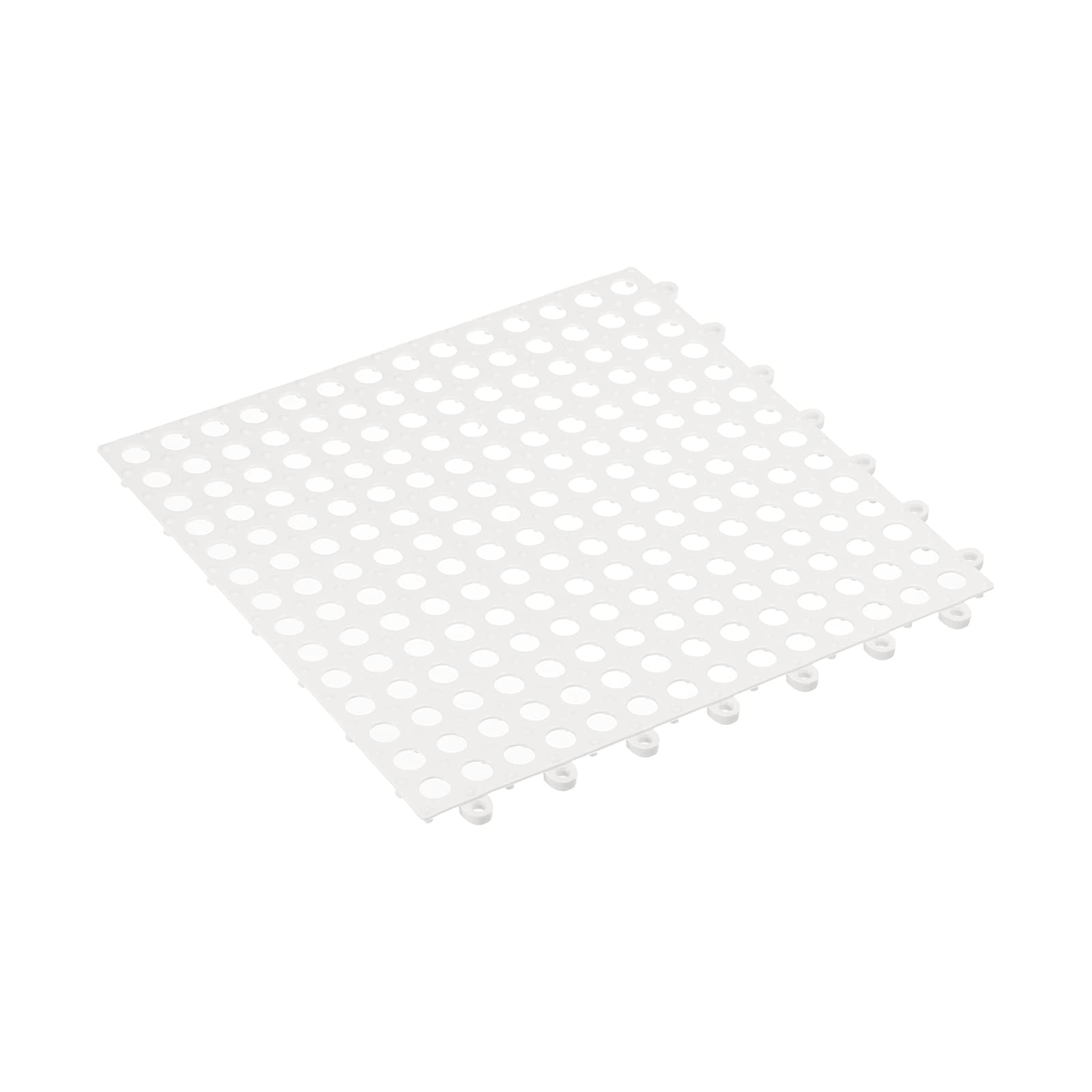 T 排水タイル インターロックタイル 床タイル 滑り止め 排水穴付き バスルームキッチン用 PVC 6枚 30cmx30cm ホワイト｜エムーエムショップ