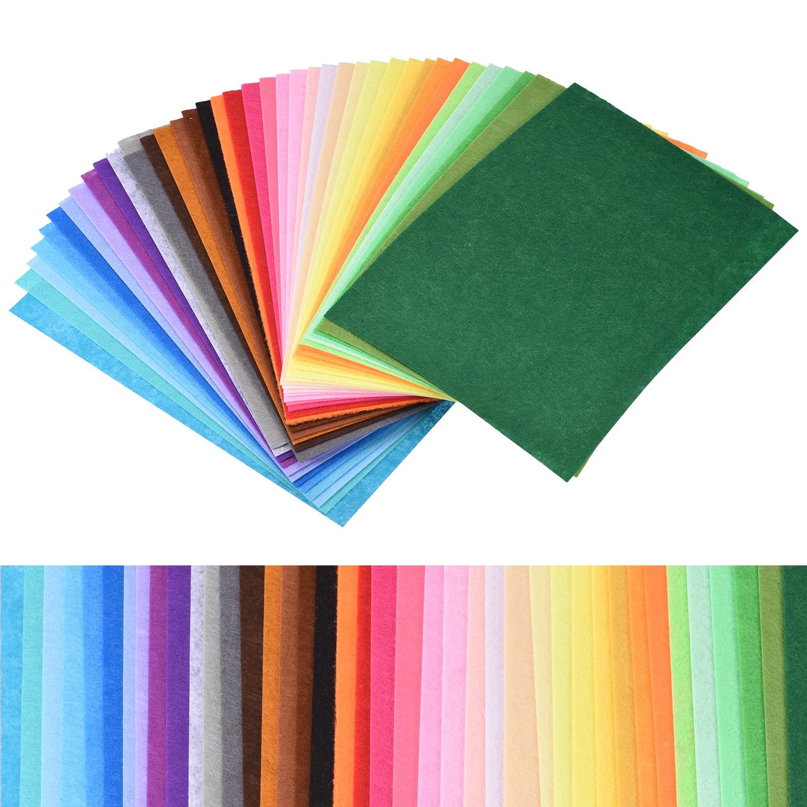 T ソフトフェルトシート布クラフトシート 45 cm x 40 cm 厚さ1 mm ソフトフェルトカラフルシート DIY縫製クラフト プロジェクトのパッチワーク パーティーの装飾用 40カラー 120個