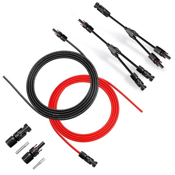 ソーラーパネル ケーブル y 10AWG 7.5m ソーラーケーブル 6sq - mc4 ケーブル Y型並列MC4コネクタ