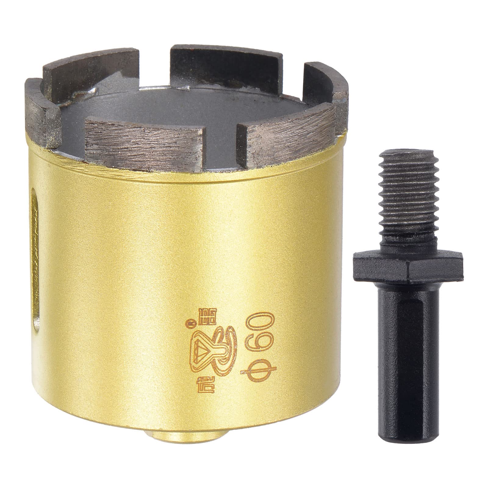 T 焼結ダイヤモンドコアドリルビット 60mm ホールソー M10アーバーアダプター付き 組積造磁器 タイル 大理石 コンクリート石 レンガ用｜エムーエムショップ