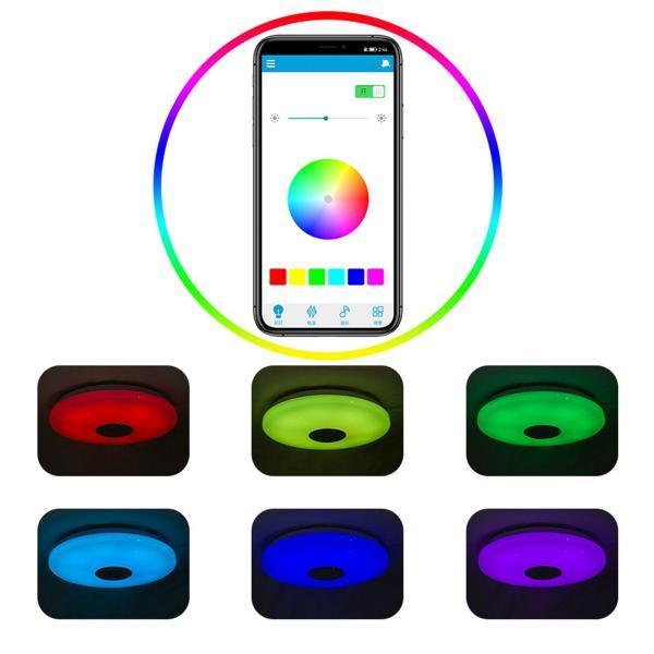 BluetoothミュージックスピーカーシーリングライトRGB調光能力のあるスマートランプAPP抑えつける26糎