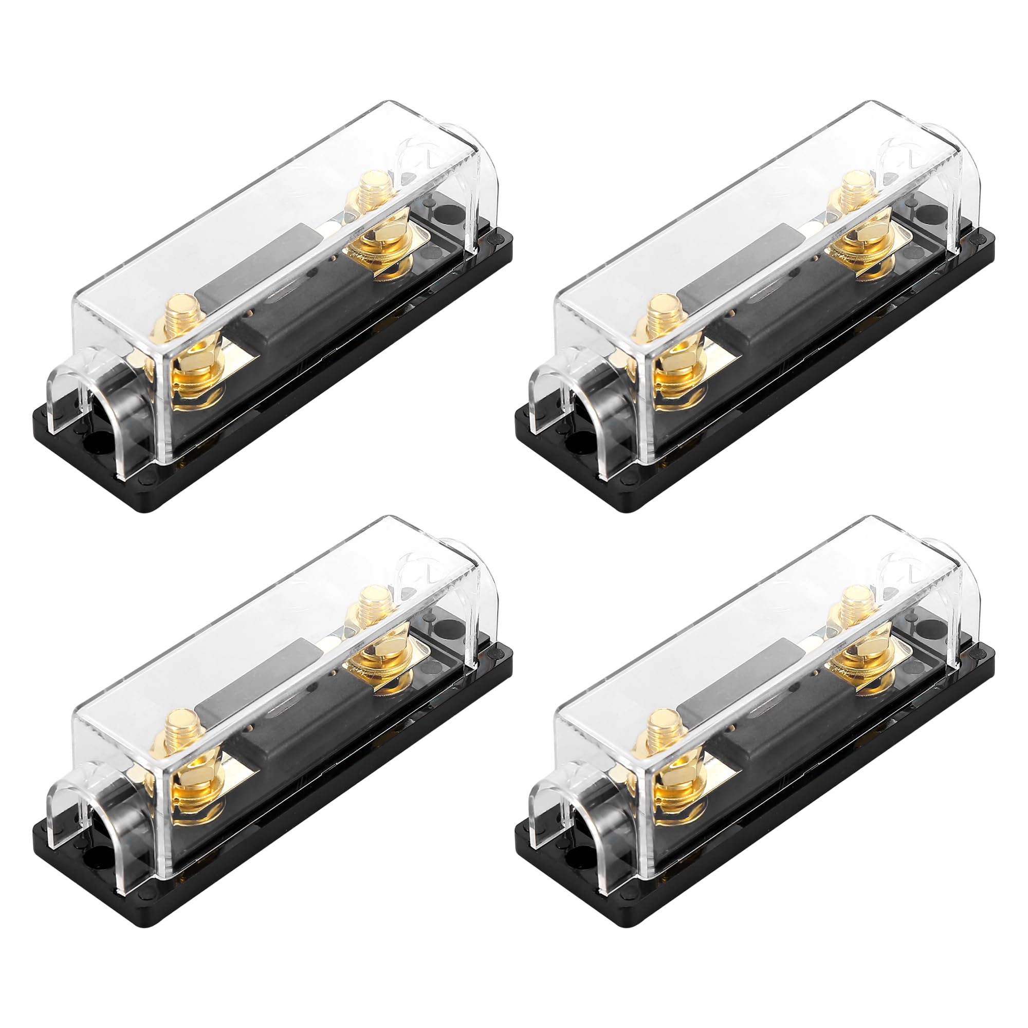 T ヒューズホルダー ANLヒューズホルダー ANLヒューズブロック 300Aヒューズ付き 0/2/4ゲージインライン 車用 4個|エムーエムショップ