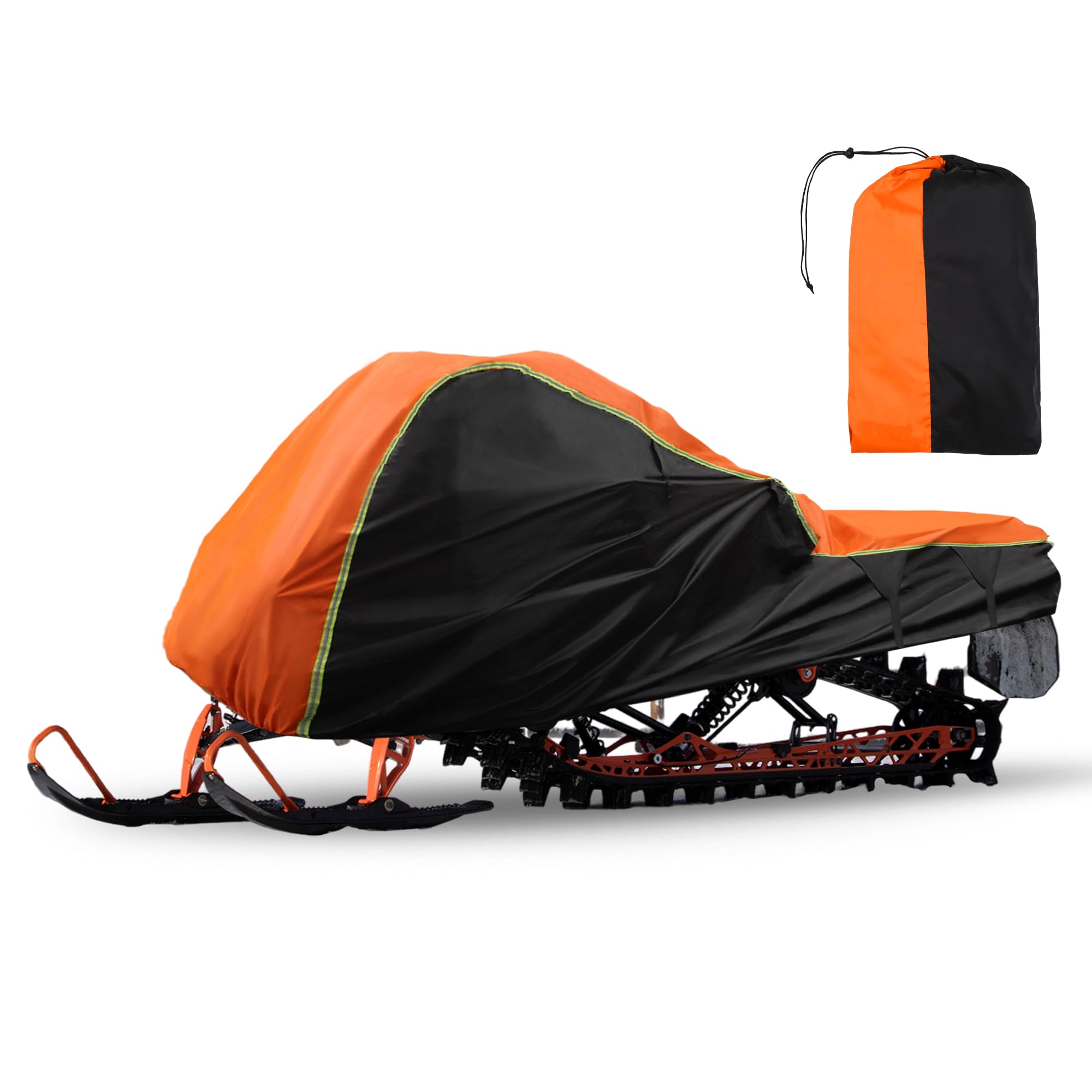 T XXL スノーモービルカバー 防水 スノーモービル用カバー スノーモービルアクセサリー ストレージカバー Polarisに対応用 スキードゥー用 ヤマハ用 ユニバーサル 145インチまで対応 ブラ ック オレンジ