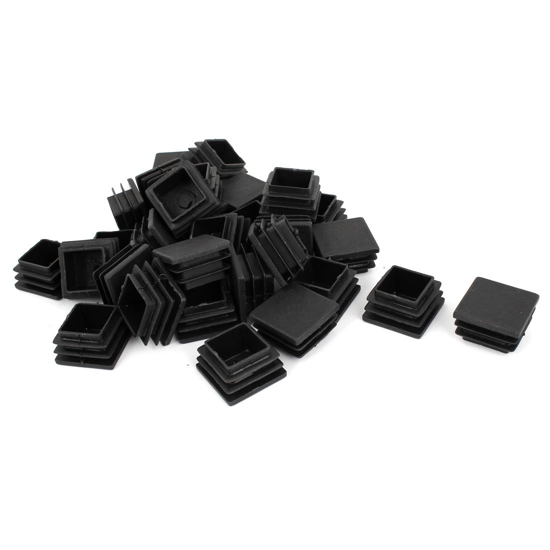 T 家具脚カバー 防音 傷防止 プラスチック正方形のパイプキャップ ブランキング 脚ピタキャップ ブラック 30mm x 30mm 30個