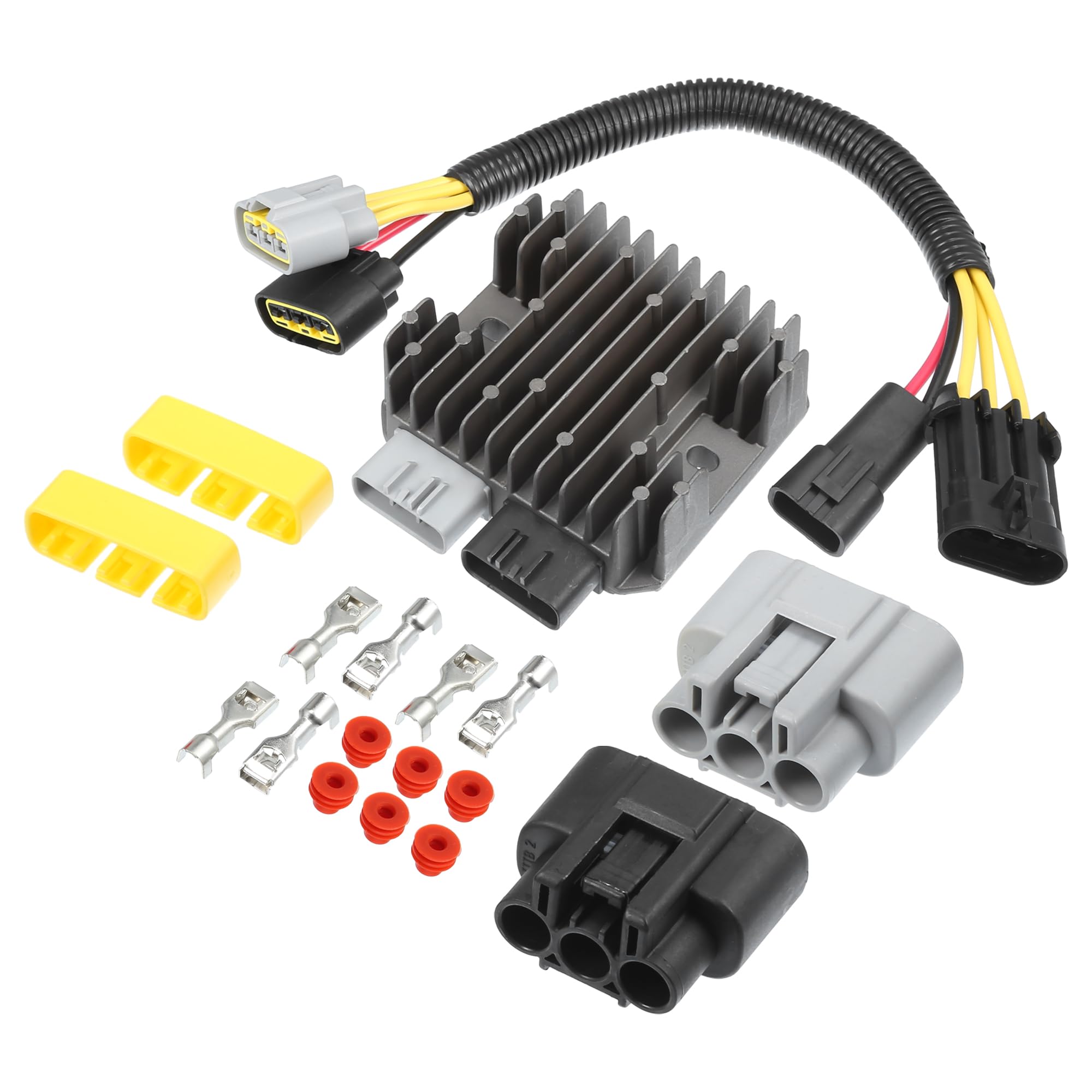 T Polarisに対応 ゼネラル 4 1000 2017-2021 用 1セット メタル UTV 電圧レギュレーターレクチファイヤー ワイヤーハーネス付き Polarisに対応 RZR 900 2014-2020 用 No.4013978 5本ワイヤー 5ピン