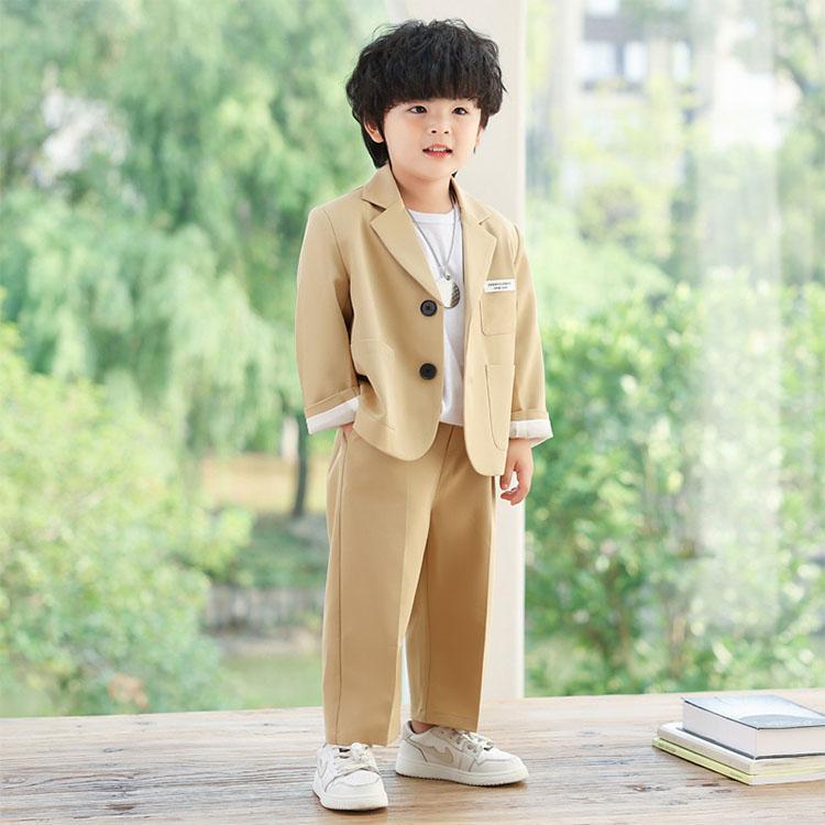 御坊っちゃん フォーマル 背広 2点仕掛ける仕掛ける 首飾り付き添い人 キッズ もの言う花 長袖 セットアップ 上衣 ズボン 入園式 小学生 はいり込む式 卒式  華燭の典 告げ知らせる会