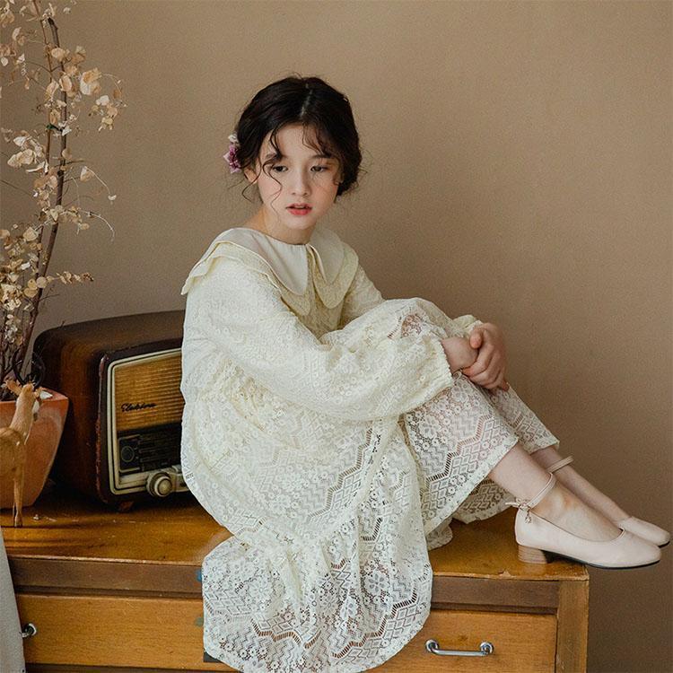 子供服 女の子 ワンピース レース 子供ドレス キッズ 長袖 結婚式 おしゃれ エレガント ジュニア カジュアル レース 可愛い 卒園式 卒業式 フォーマル