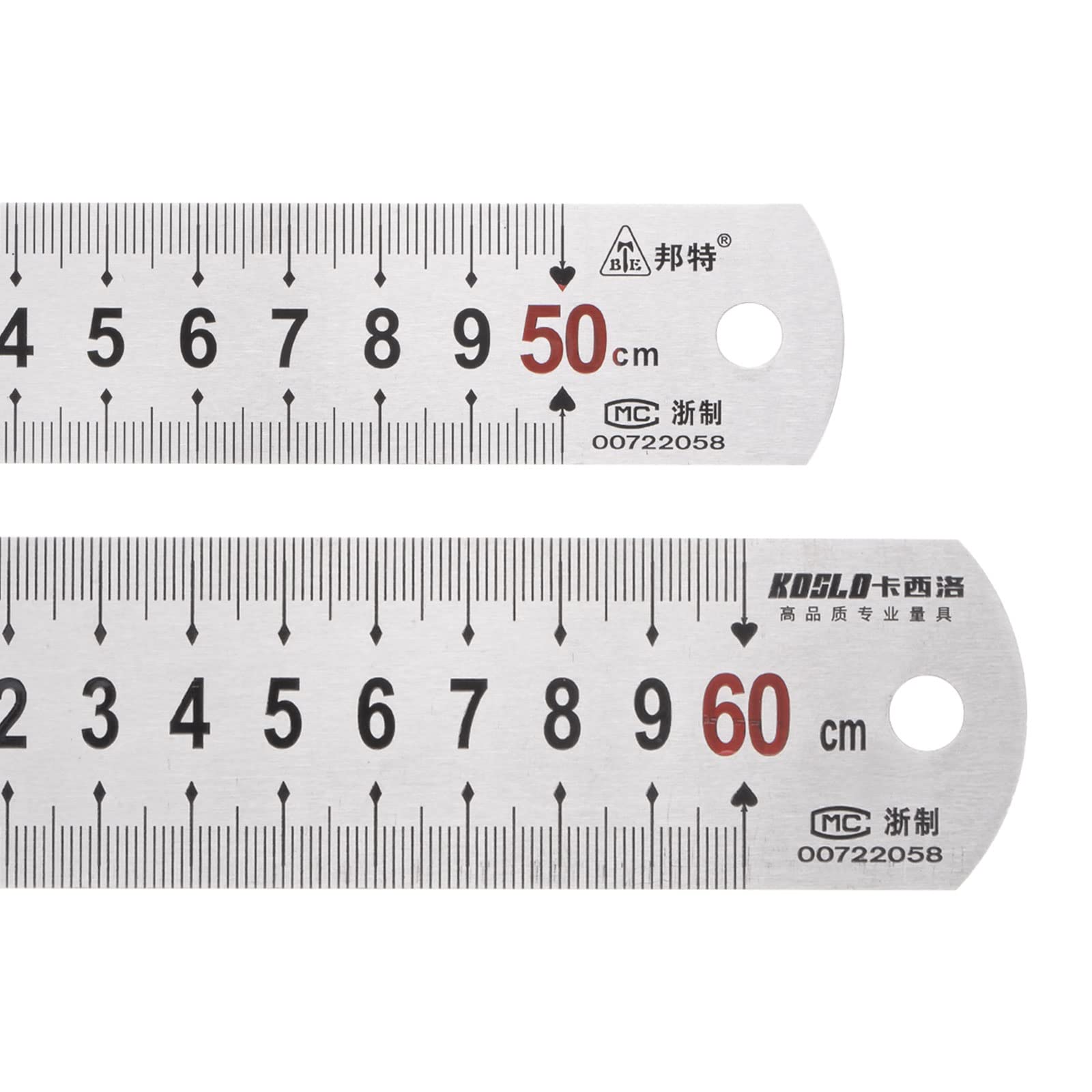 T直定規セット 50 cm x 29 mm &amp; 60 cm x 38 mm 201ステンレス鋼 メトリック イングリッシュシステム定規キット 測定ツール 穴付き クラスオフィス用｜エムーエムショップ