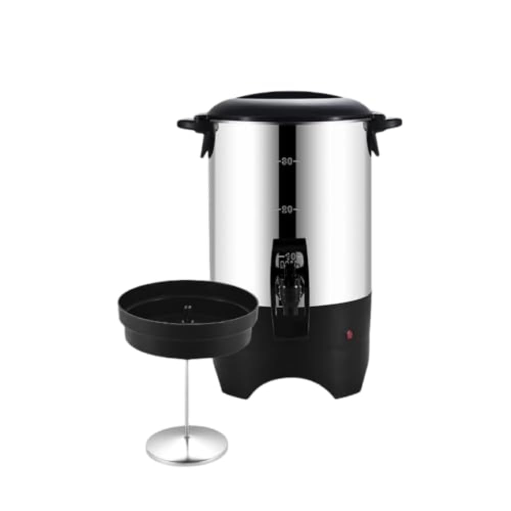 業務用コーヒーポット5.5L/30カップステンレス製電気コーヒーマシン、コーヒーバケツステンレス、スプレーケトルコ全自動スチーム大容量蓋と取り外し可能なフィルター付き電気温水バケツティーバケツ大型コーヒーディスペンサー (ステンレスフィルター,コーヒー樽)