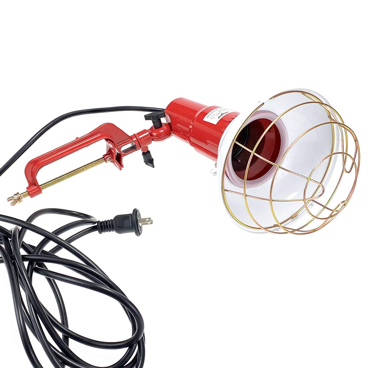 【クランプ固定式】防雨形投光器 E39口金レフランプ用ランプホルダー (ガード付)