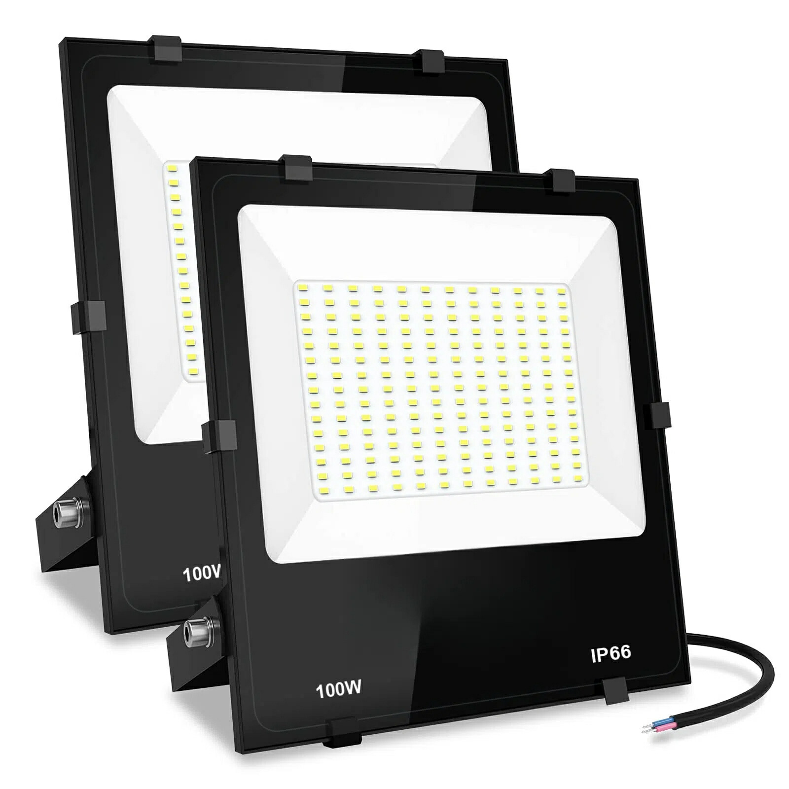 100w LED 投光器 入力電圧：AC 85-265V、100/200V対応可能 昼光色 12000LM ledライト led外灯 看板灯 IP66 防水 豪雨対応 薄型 屋外 作業灯 「超高輝度」「広角照明」「省電力」「長寿命」ブラッドライト 倉庫照明 屋外照明 ワークライト ガレージ 駐車場 BBQ用