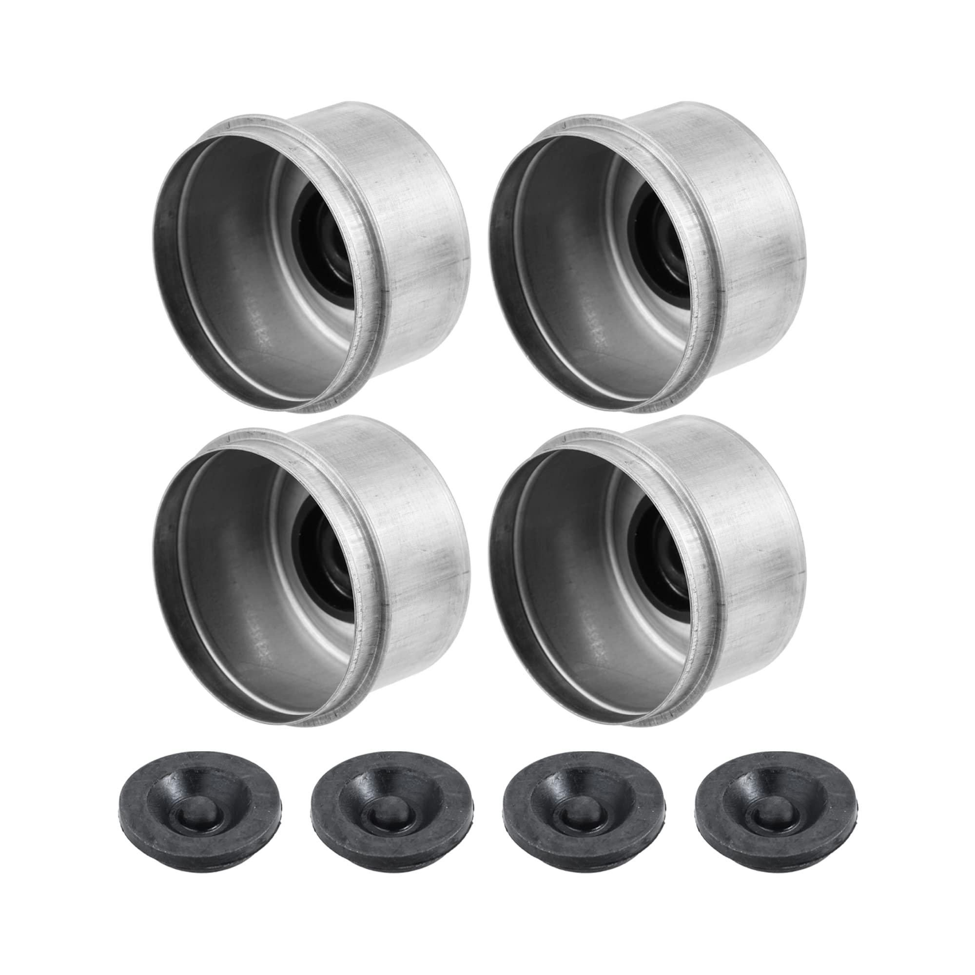 T トレーラーアクスルダストキャップカップグリスカバー Dexterに対応 EZに対応ルーブ トレーラーキャンパー 5200-6000 Lb 車軸ホイールハブベアリング 62 mm 6個ゴムプラグセット付き 4個｜エムーエムショップ