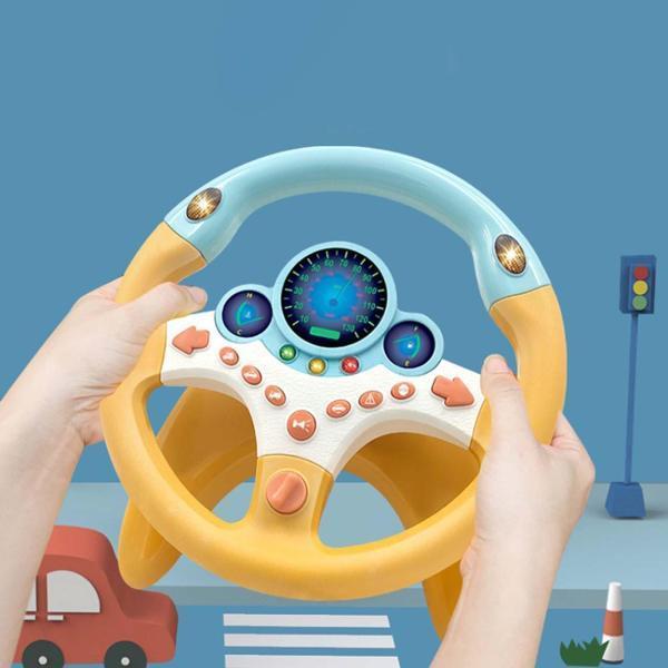 子供の電気シミュレーションステアリングホイールカーシートおもちゃ音と光のドライバーが付いている教育おもちゃ男の子と女の子のための楽しい活動ロ