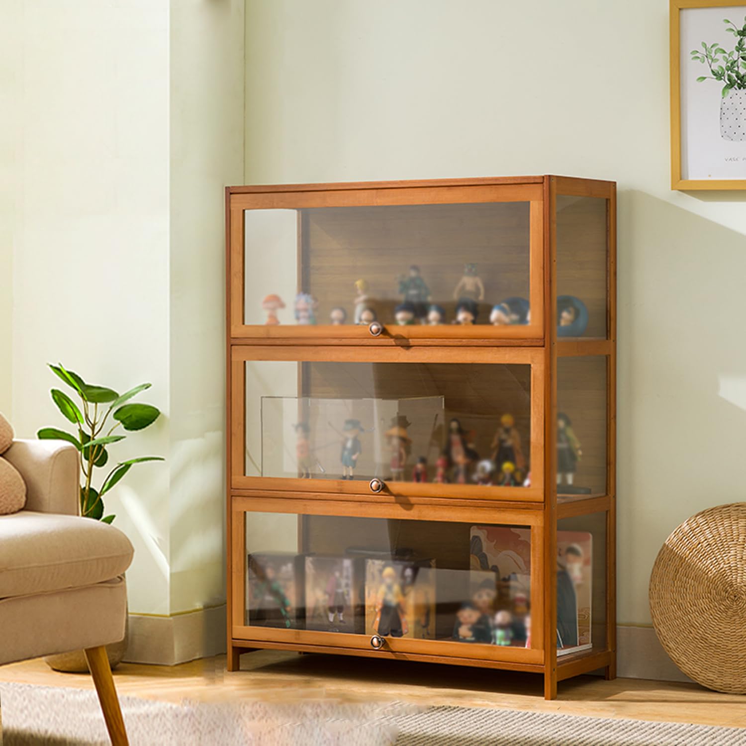 楽天市場】収納家具 ガラスディスプレイケース 4段 ハイタイプ クリア