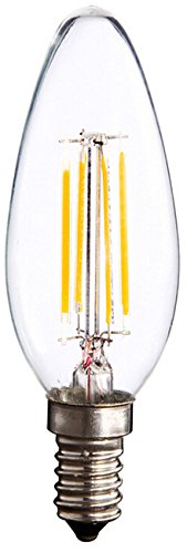 C35 LED フィラメント電球シャンデリア電球 6W 550LM E12口金 2700K-3000K暖色ウォームホワイト 110-120V AC 50W白熱ランプ相当 (6W)