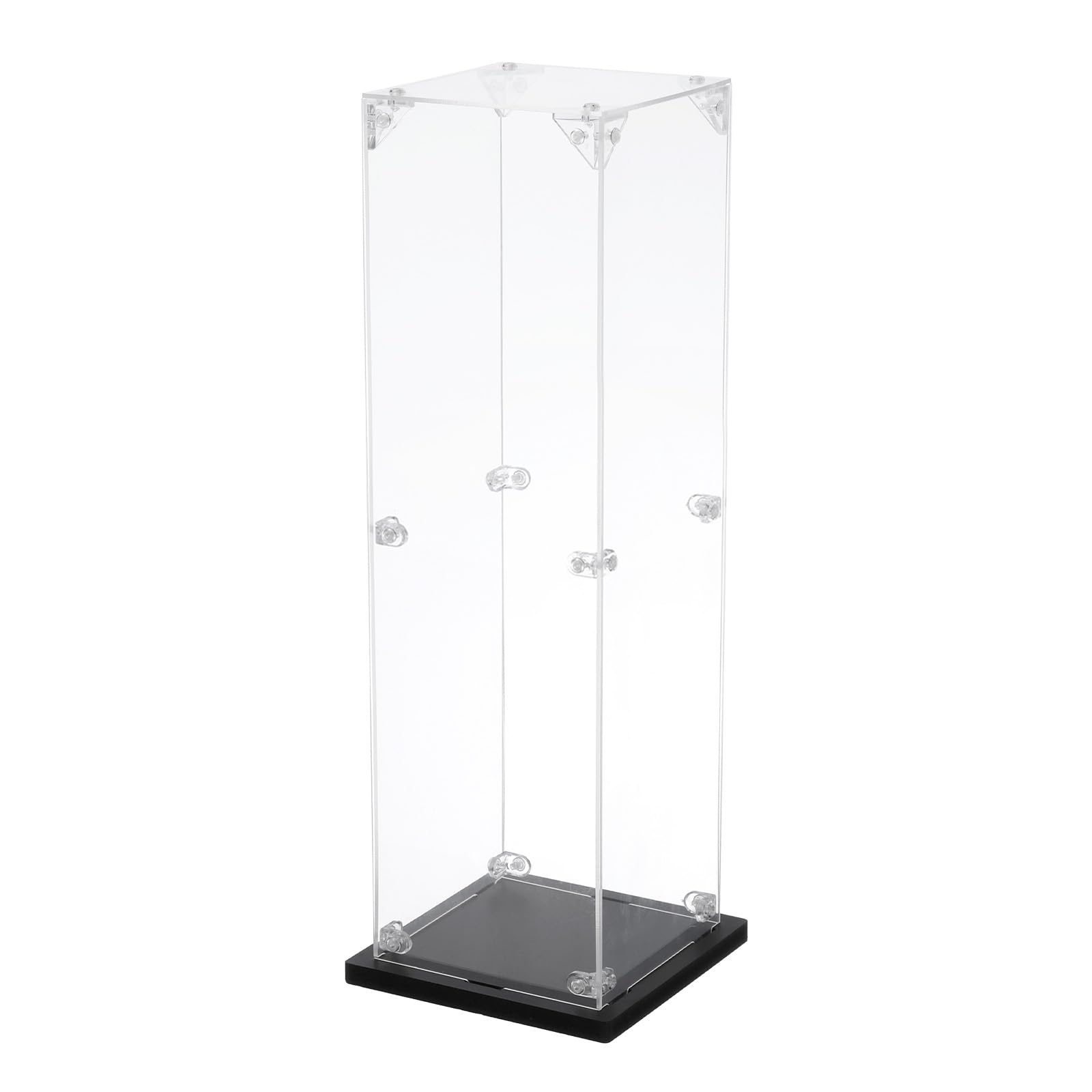 Tアクリルディスプレイケース 10x10x35cm クリアディスプレイボックス 組み立て式防塵ディスプレイボックス 収納オーガナイザー コレクターアクションフィギュア用