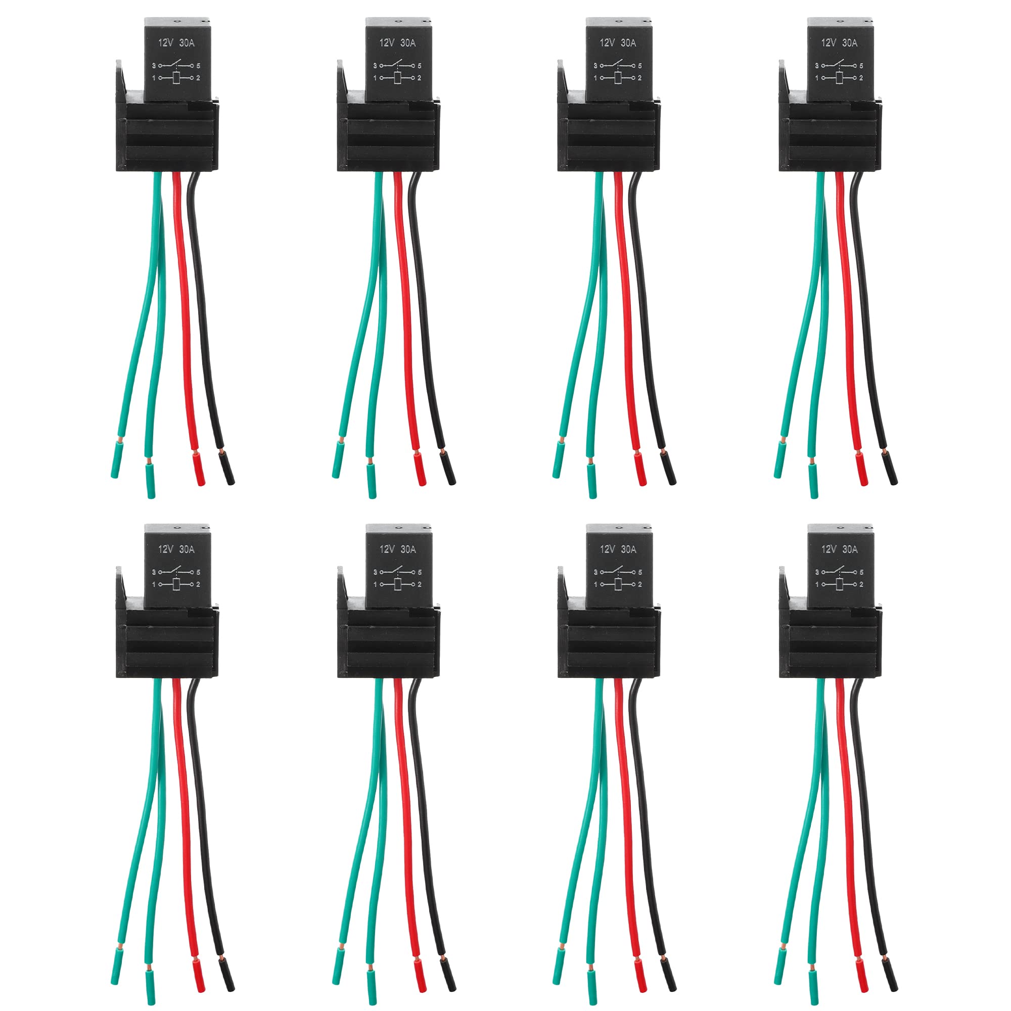 TDC 12V 30A SPDT 乗用車 車の中継ぎ 4いの一番 4鉄条 ハーネスソケットプラグ付き添い人 8個