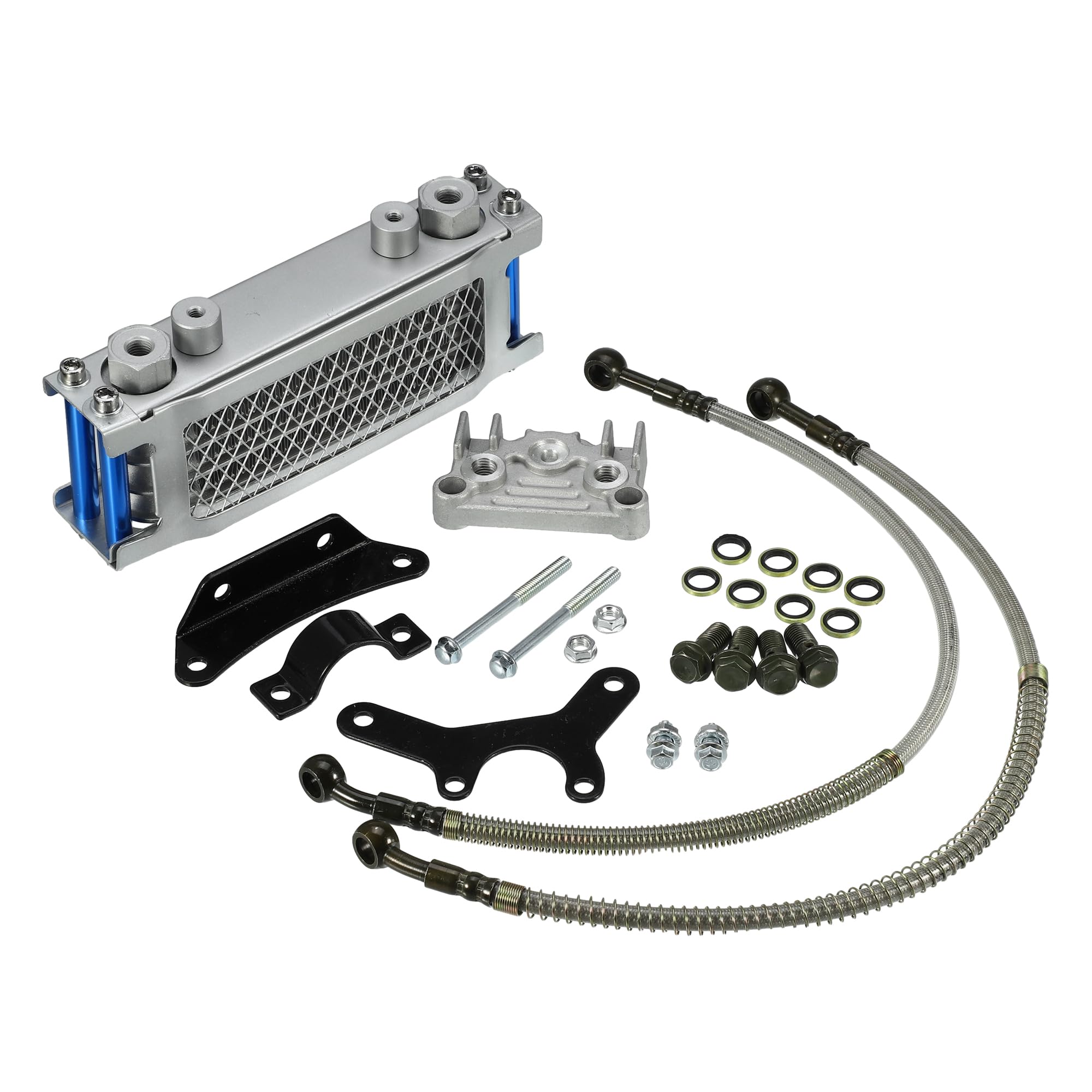 T1セットエンジンオイルクーラー標準冷却ラジエーターキット ダートバイク ピットバイク モンキーバイク ATV クワッド50CC-160CCエンジン用 ブラック