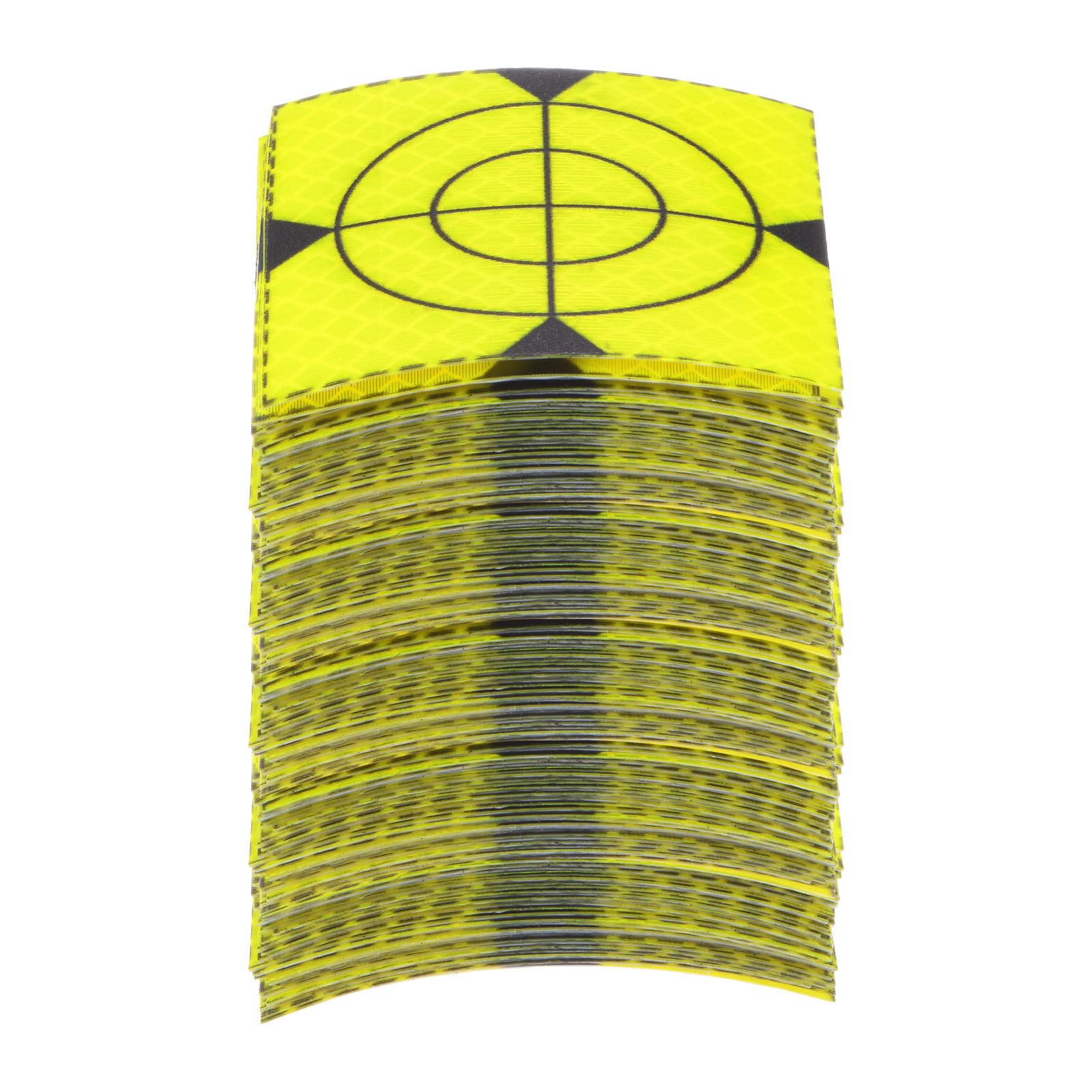 T 100枚セットの測量リフレクターシート60x60mm 自己粘着反射テープ測定ターゲットマーク 全方位プリズム用 緑
