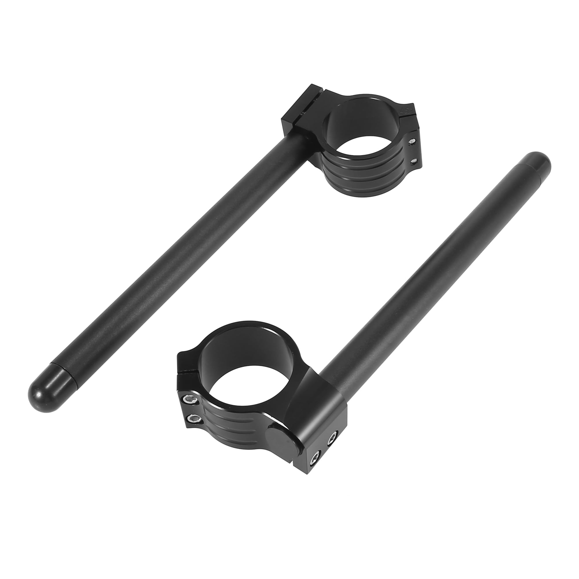 Motoforti オートバイのハンドルバー バイククリップオンハンドルバー 52mm 調整可能 ユニバーサル 交換品 ブラック 1ペア入り|エムーエムショップ