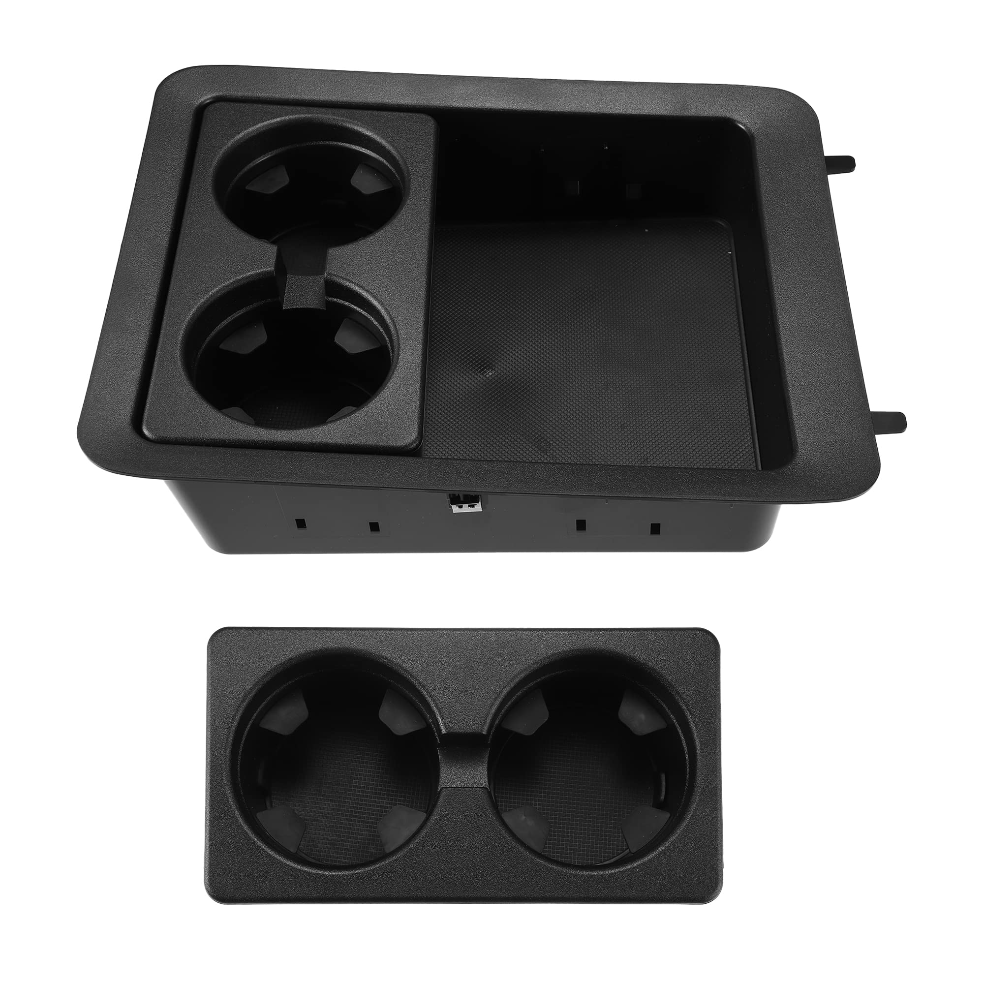 Tセンターコンソールカップホルダーベゼル Chevroletに対応 Silverado 1500に対応 2007-2013 22860866 ABS ブラック 1セット|エムーエムショップ