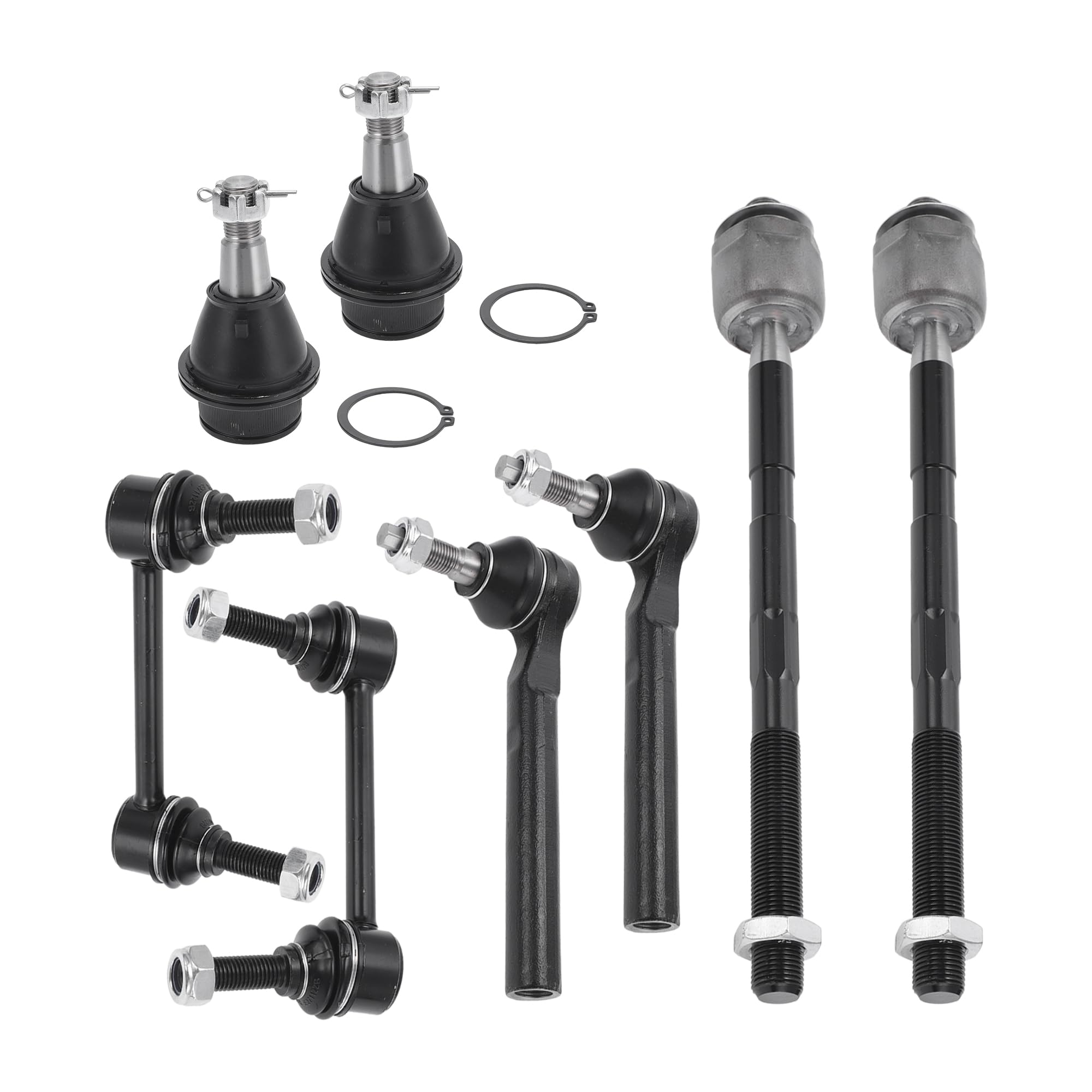 T Hummerに対応 H3 2006-2010用のフロントサスペンションキットインナーアウタータイロッドエンドフロントスウェイバーリンクロワーボールジョイント8個