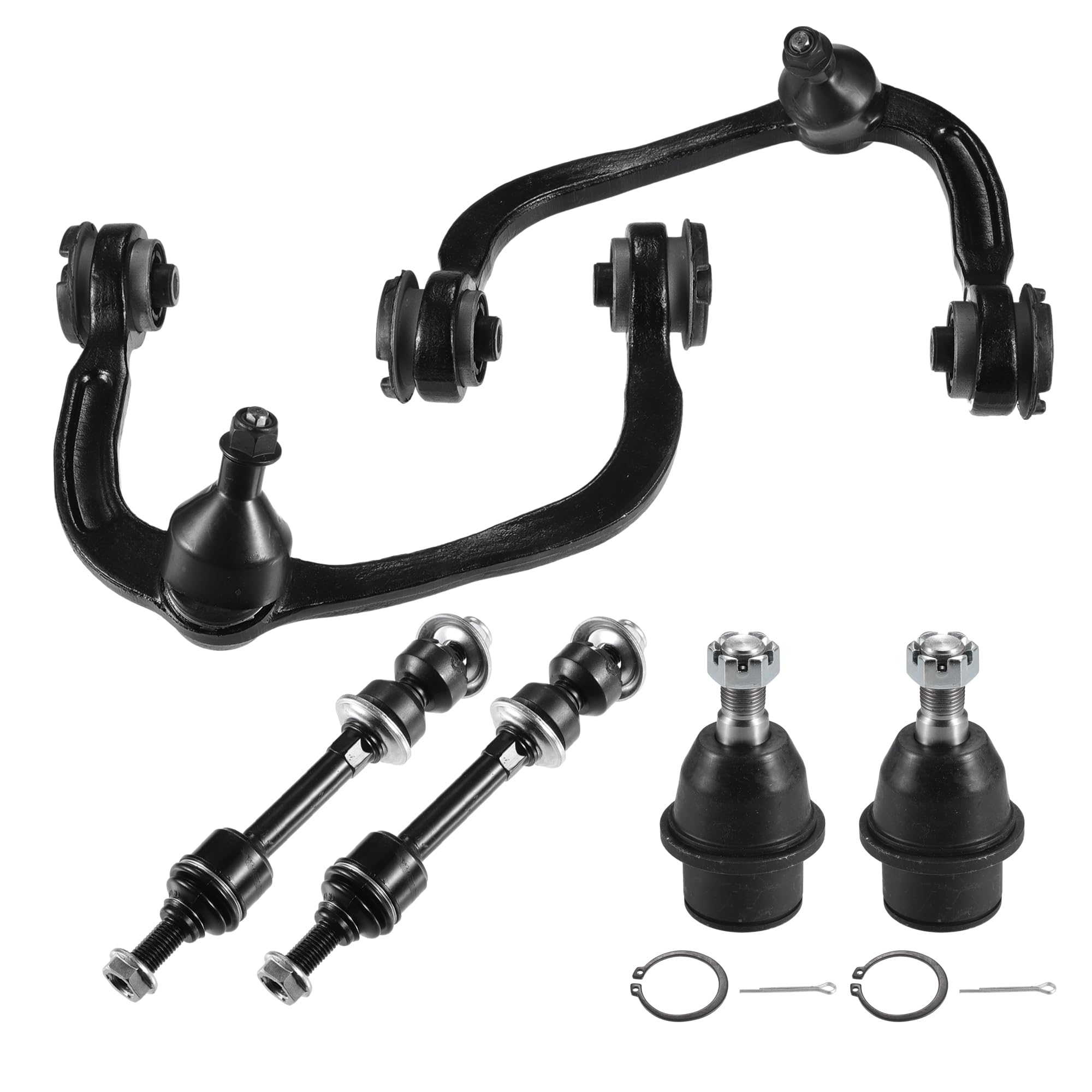 に対応F-150 2005-2008用の6個入りフロントサスペンションキット交換品 No.K80306/K80308/K80149 メタルラバー黒|エムーエムショップ
