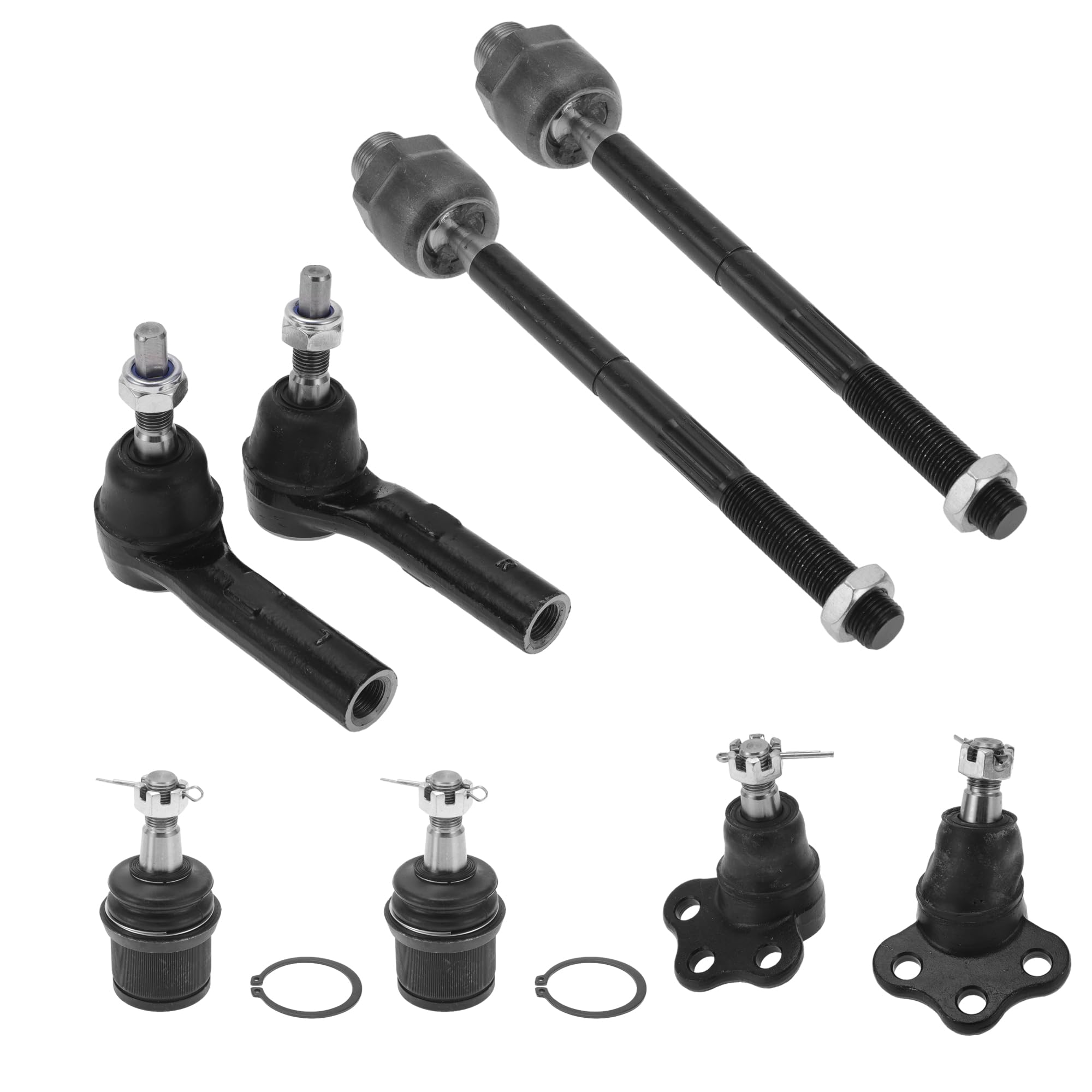 T Dodgeに対応ダコタ2000-2004 4WD Dodgeに対応デュ ランゴ00-03 4WD用の8個フロントサスペンションキットアウターインナータイロッドエンドアッパーロワーボールジョイントNo.ES3572/ES3573