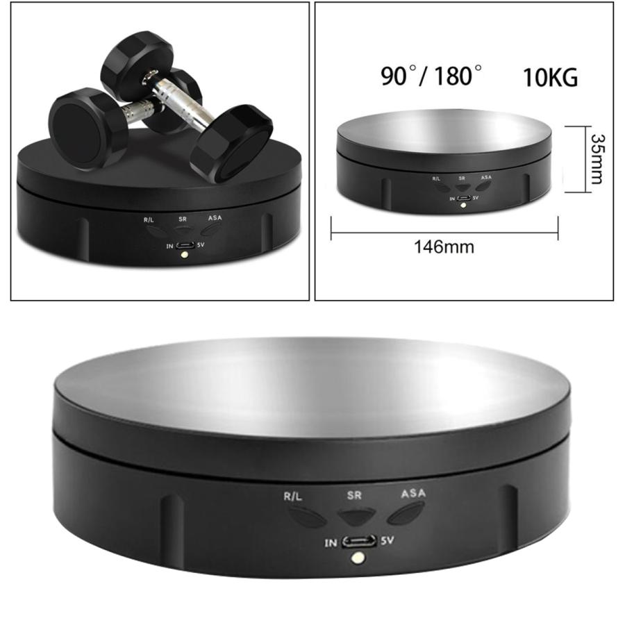 電気360回転ディスプレイスタンドターンテーブルジュエリーモデルおもちゃホルダーブラック｜エムーエムショップ 7,701円