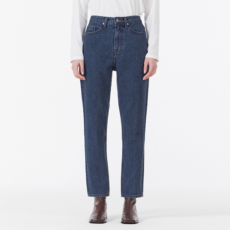 ウィメンズシグネチャースタッドテーパードクロップフィットデニムパンツ