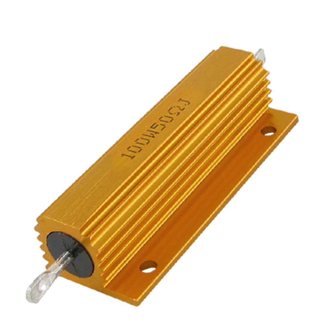 T アルミクラッド抵抗器 シャーシマウント 50Ω 100W 許容差±5% ゴールド