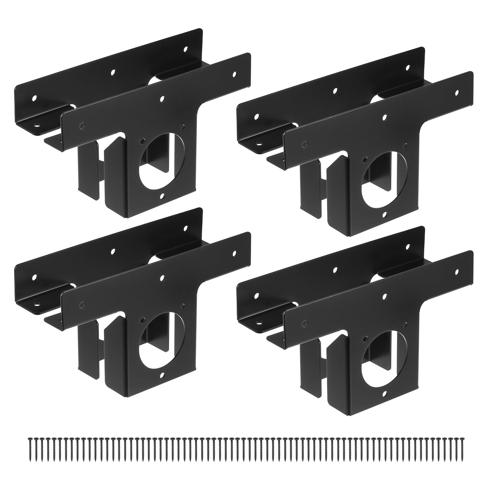T 8個 コーナーブ 櫂 4\" x 4\""（実際：3.5\""）用の3道のりTブ 櫂 テラスハードウェアキット用ポストブ 櫂 黒"