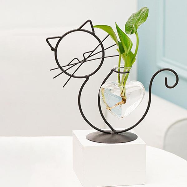 かわいい水耕植物の花瓶猫フラワーポットモダンな家の装飾ギフトアート花瓶