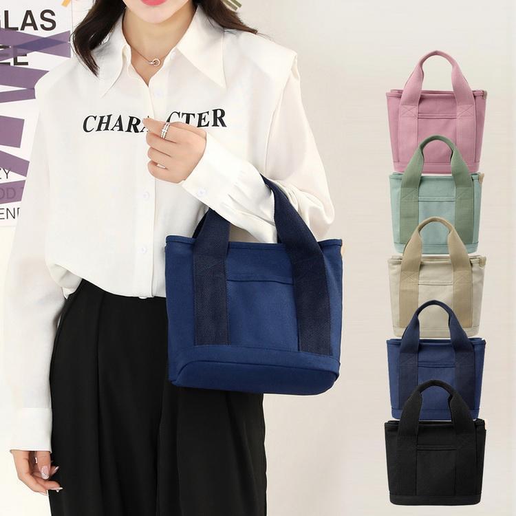 春 夏ハンドバッグ シンプル きれいめ 通勤バッグ 帆布バッグ キャンバス 収納 カバン 鞄 レディース