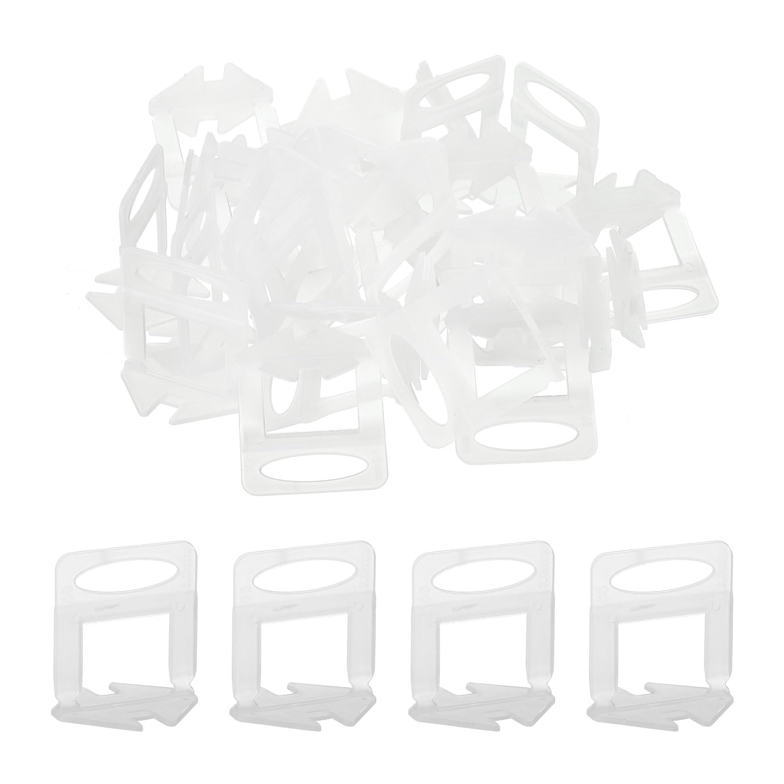 T 1500個 タイルレベリングシステムクリップ 3 粍 1/8\" プラスチックタイルレベラースペーサーツール 陶器瓦の据え置き用 白いこと"