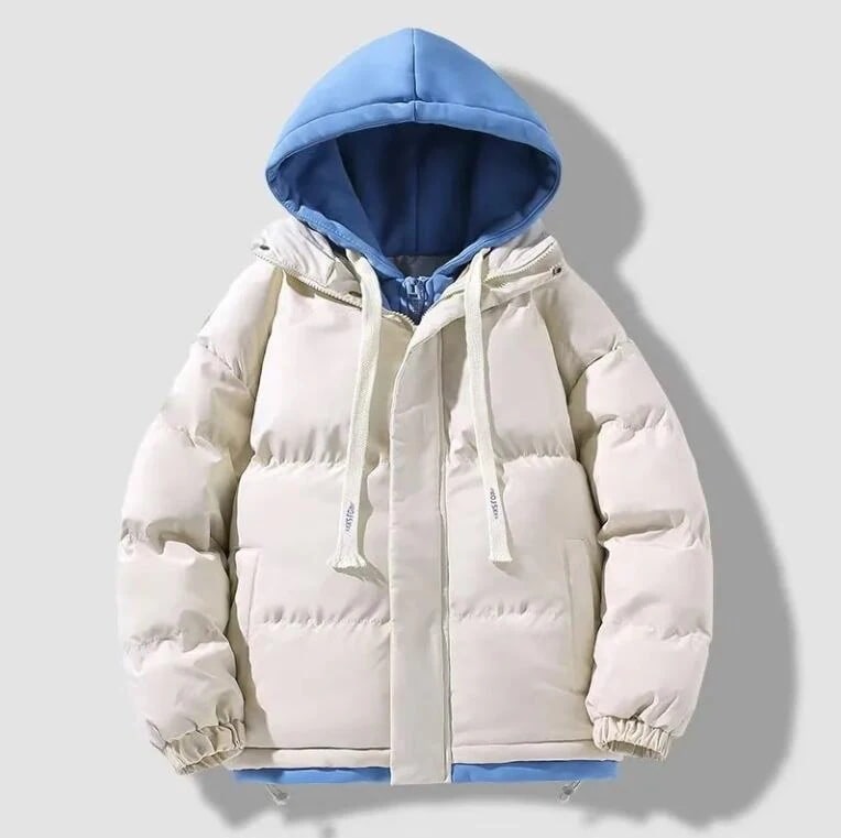 メンズ韓国のファッション秋冬です新しい カジュアルトップ ジャケット 偽2件 青少年ファッション 綿入れの服 パン着 88NW17|エムーエムショップ