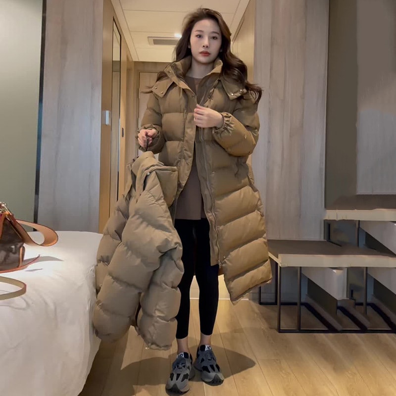 ダウンコート レディース 冬服 ロング丈 フード付き キルティングダウン ジップアップ 無地 秋冬 細身 着痩せ 暖かい ひざ丈 保温 防寒 羽織り 47,555円