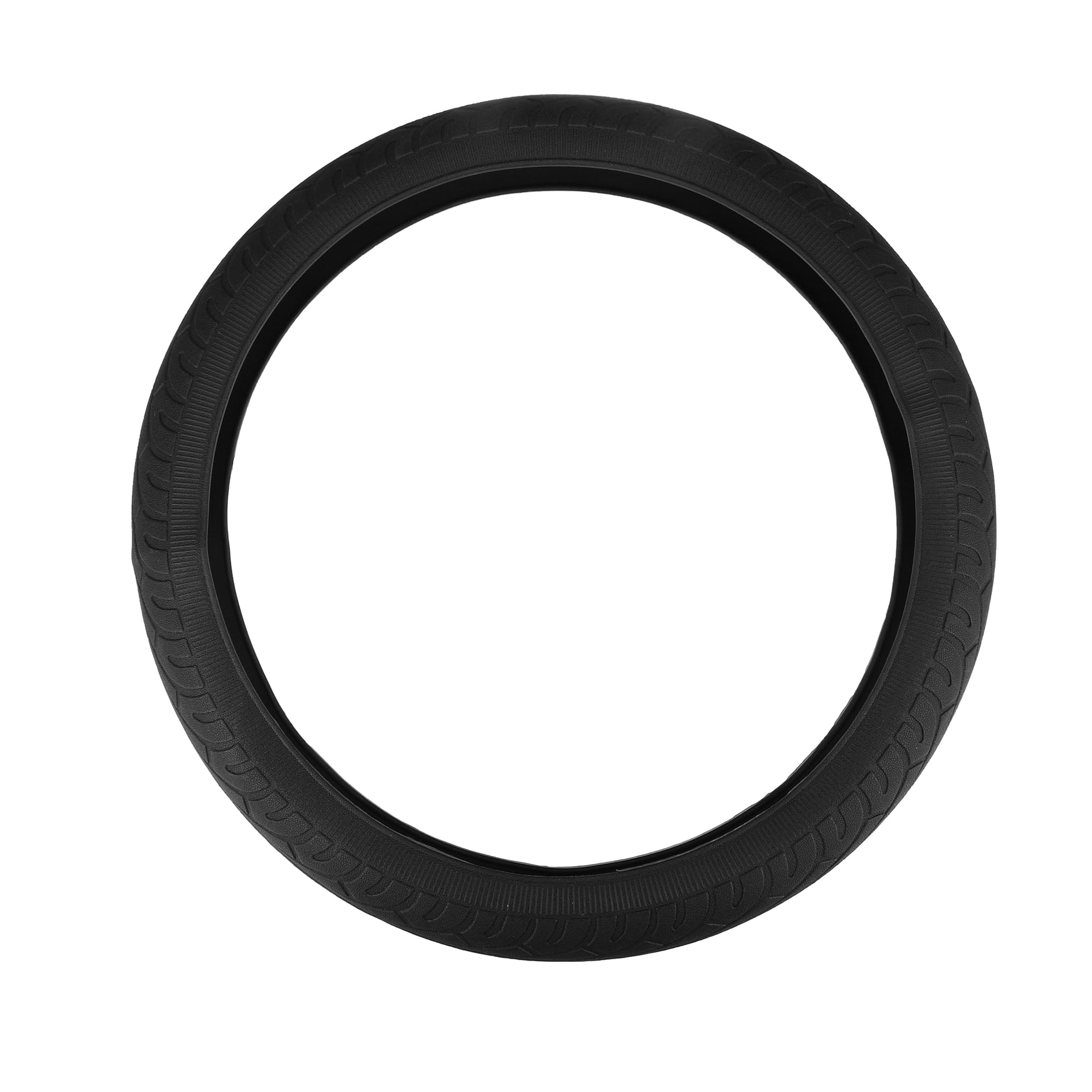 T ステアリングホイールカバー 折りたたみ可能なタイヤ設計 ハンドルプロテクターカバー 内装トリム ホイールプロテクター 車用 シリコーン ユニバーサル 37cm ブラック