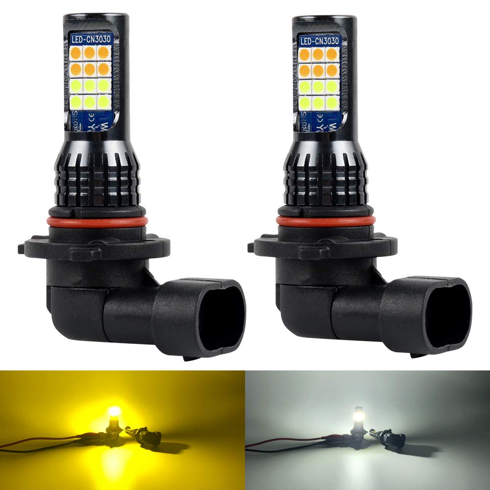 LEDフォグランプ H8 H11 H16 LED 黄色 白 2色切り替え フォグ バルブ イエロー 3000K ホワイト 6000K 2色 フォグ球 LEDバルブ ファンレス 一体型 12V 車用 LEDライト 2個入