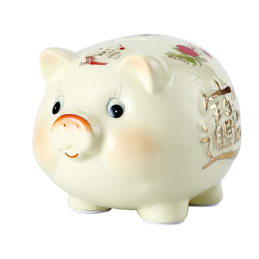 貯金箱 牛 運貯金箱 小銭入れ ポット かわいい 動物 キッズ貯金箱 卓上 新年の贈り物 札 硬貨 誕生日プレゼント
